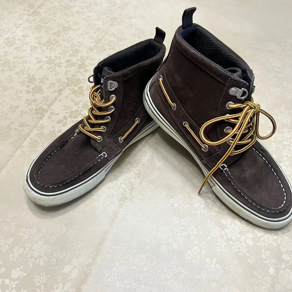 Sperry Top-Sider Mens Bahama Waterproof Suede Boat Shoe Boots Brown STS22635 7.5